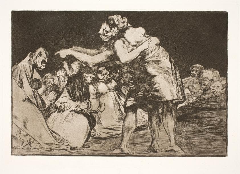 Det tåbelige ægteskab (Hun, som vil giftes, går aldrig glip af muligheden for at fortælle om dette) — Francisco Goya
