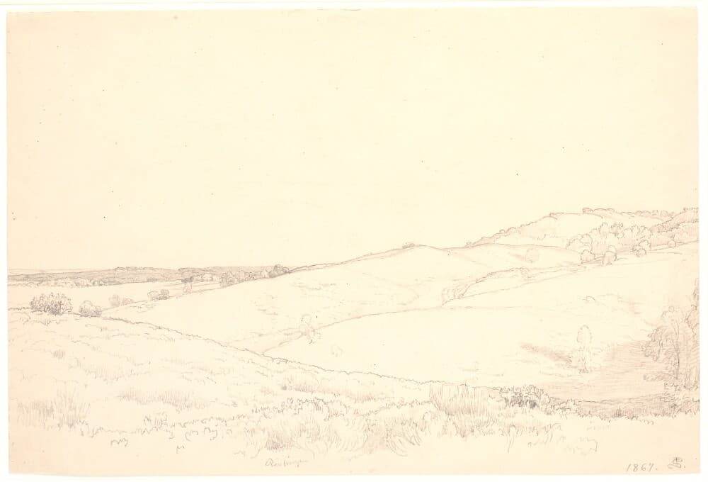 Bakket landskab ved Himmelbjerget. — P.C. Skovgaard
