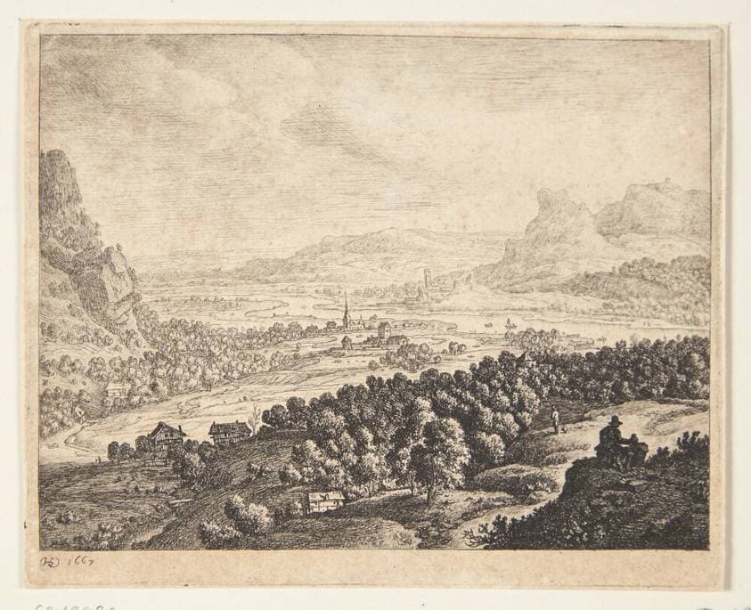 Flod i et bjergrigt landskab — Herman Saftleven
