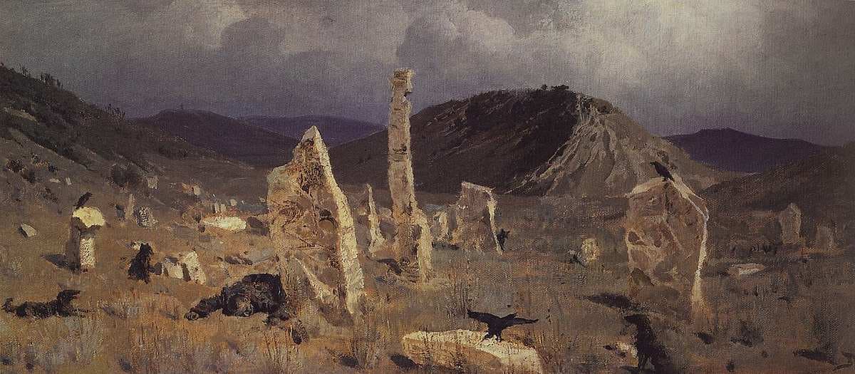 Убитый солдат. Близ селения Мечки — Vasily Polenov