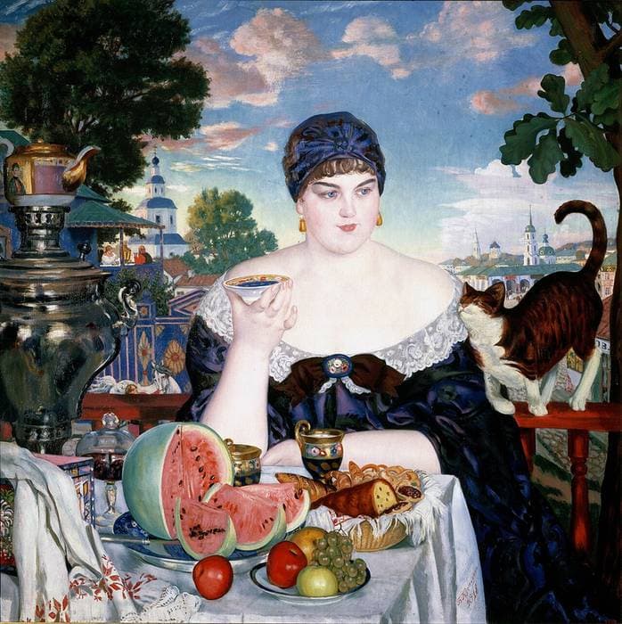 Купчиха за чаем — Boris Kustodiev
