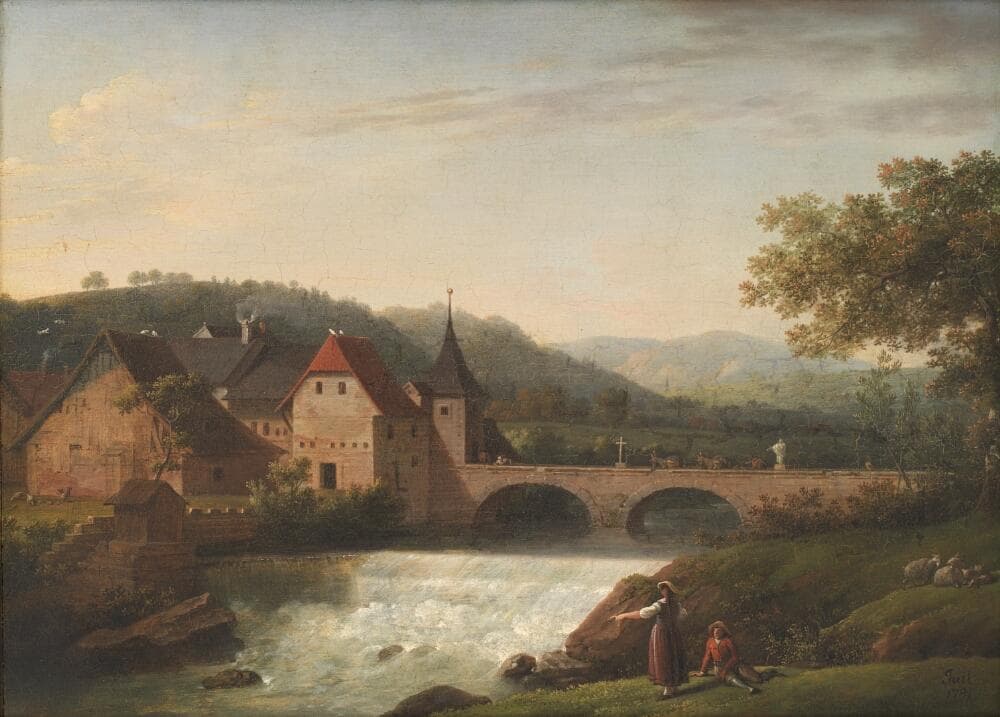 The Bridge and the Waterfall at Dornach, Switzerland — Jens Juel
