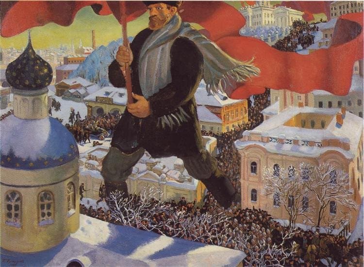 The Bolshevik — Boris Kustodiev