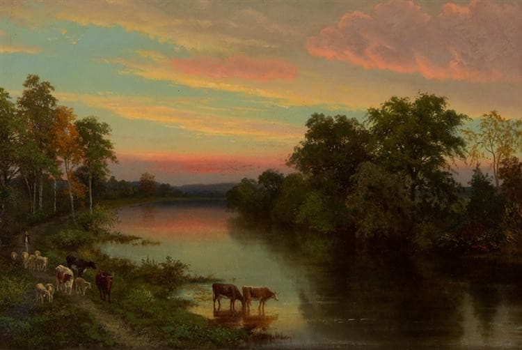 Sunset with Cows — John Frederick Kensett