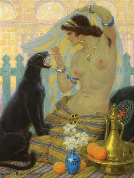 Oriental Taming a Panther — Alleaume Ludovic