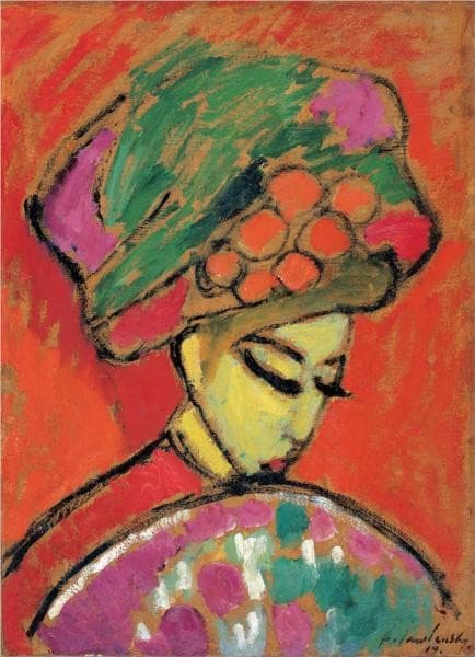 Young Girl with a flowered hat — Alexej von Jawlensky