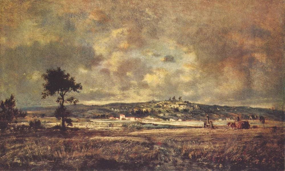 View of the plain of Montmartre X effect of storm — Théodore Rousseau